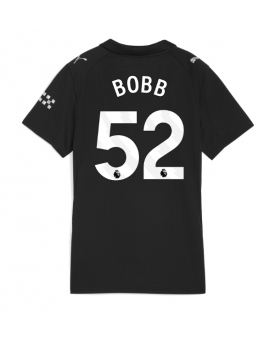 Billige Fotballdrakt Manchester City Oscar Bobb #52 Replika Bortedrakt Dame 2025-26 Kortermet